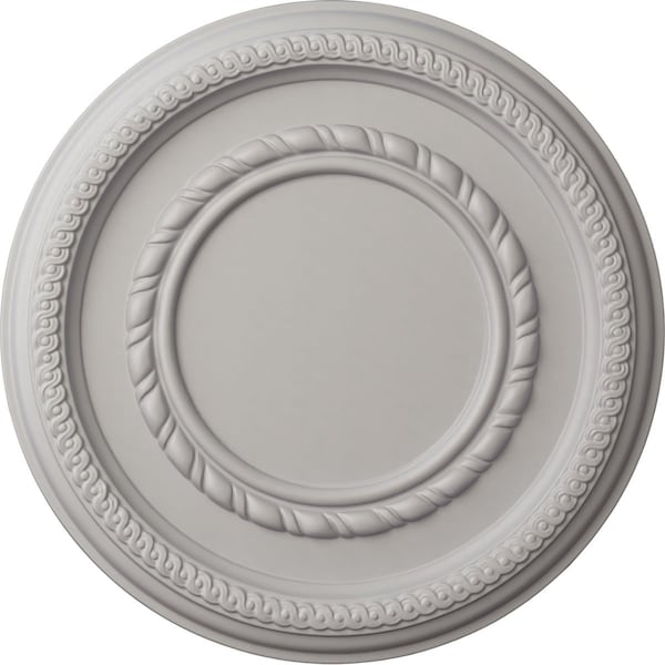 Ekena Millwork Federal Roped Small Ceiling Medallion (Canopies up to 6"), 12 5/8"OD x 1 1/8"P, Ultra Pure White CM12FEUWF - main